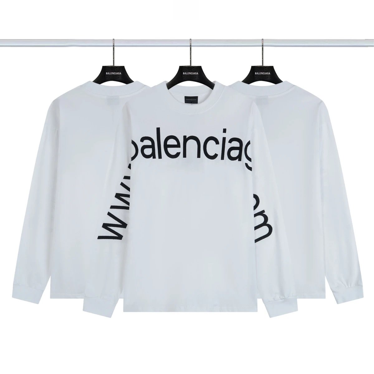Balenciaga Shirts Long-Sleeve Logo Print — 31