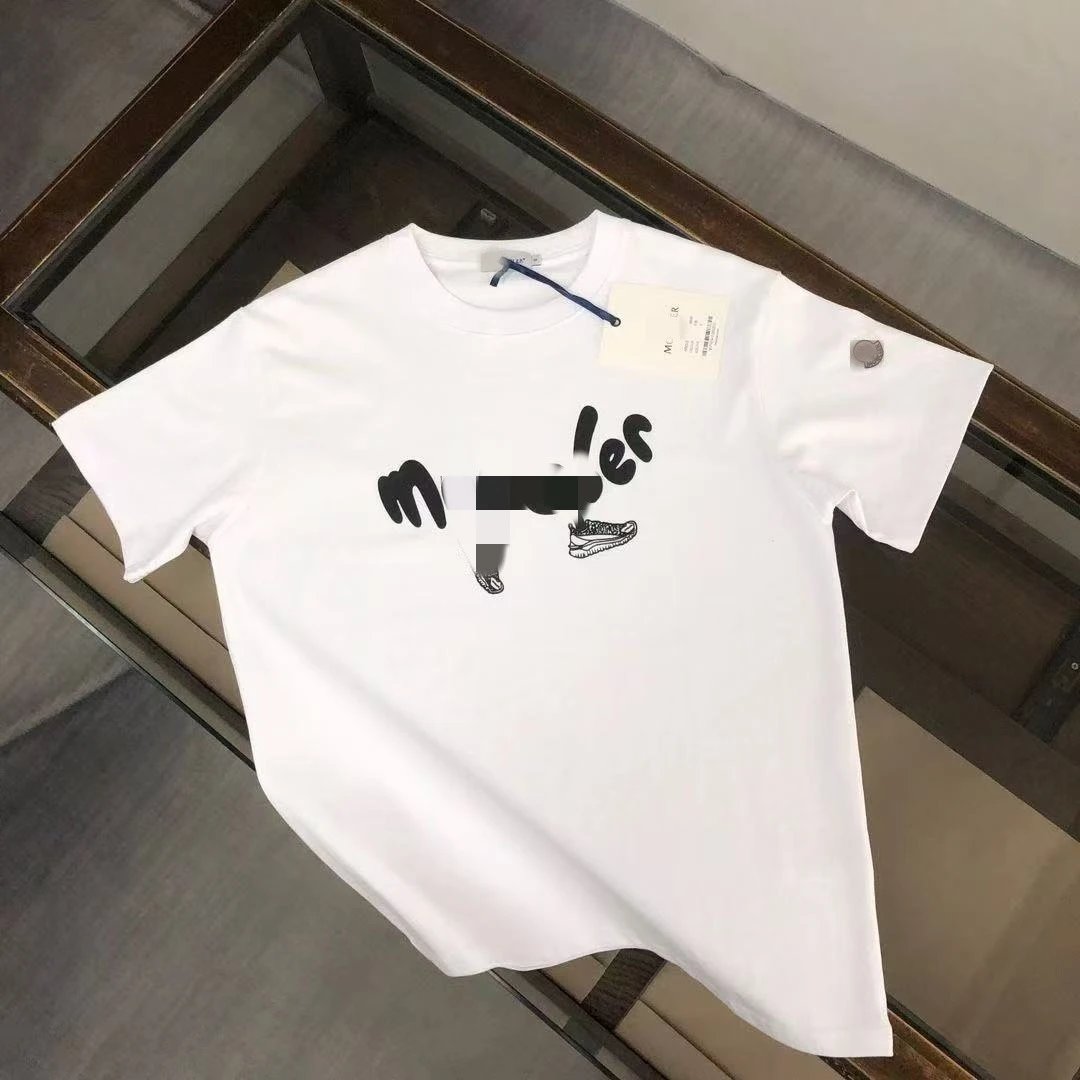 Moncler T-Shirts Short-Sleeve Logo Graphic — 33