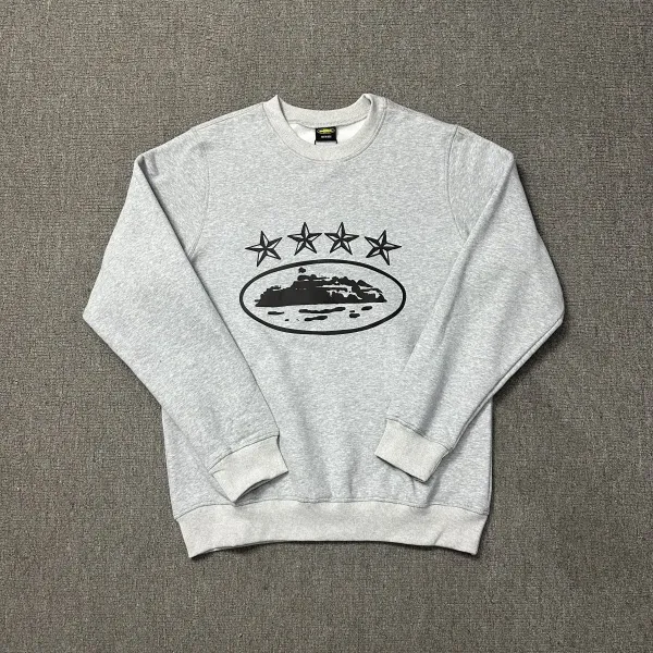 Design Four Stars Island Graphic Hoodie Gray - 1