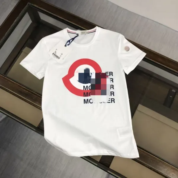 Moncler Logo Print White T-Shirt - 1