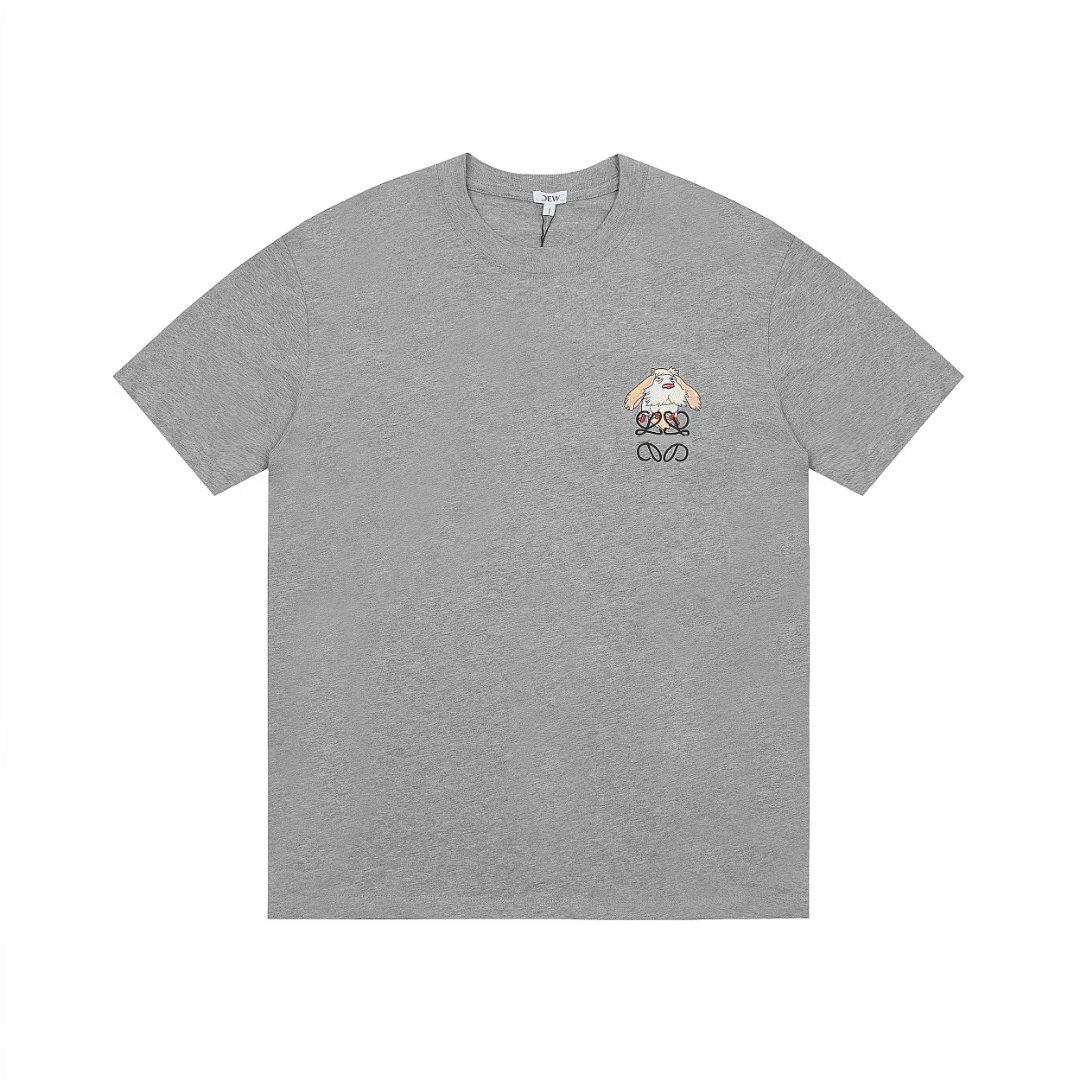 Loewe T-Shirts Embroidered Anagram Logo T-Shirt — 37
