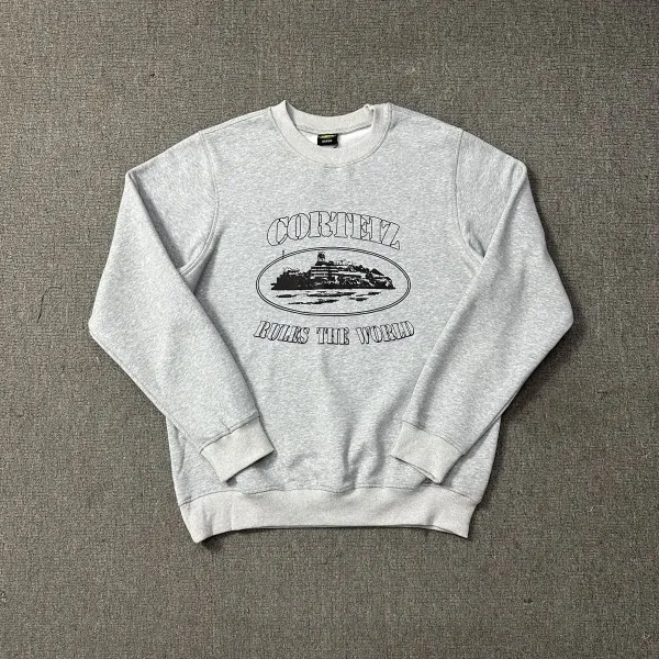Corteiz Rules The World Graphic Hoodie Gray - 1