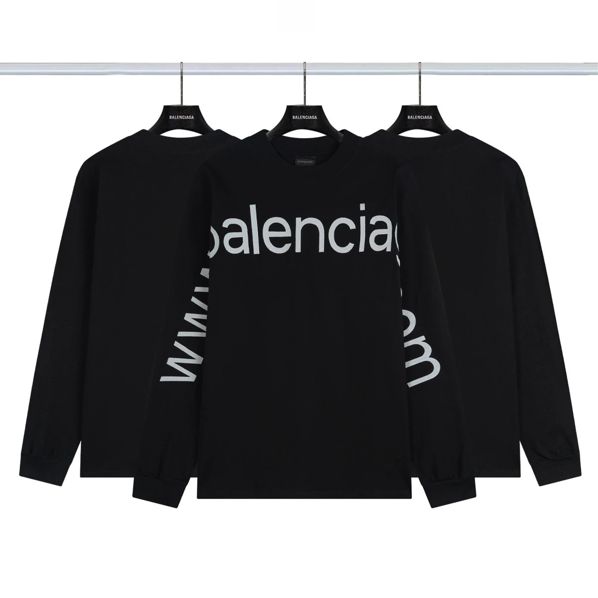 Balenciaga Shirts Long-Sleeve Logo Print — 30