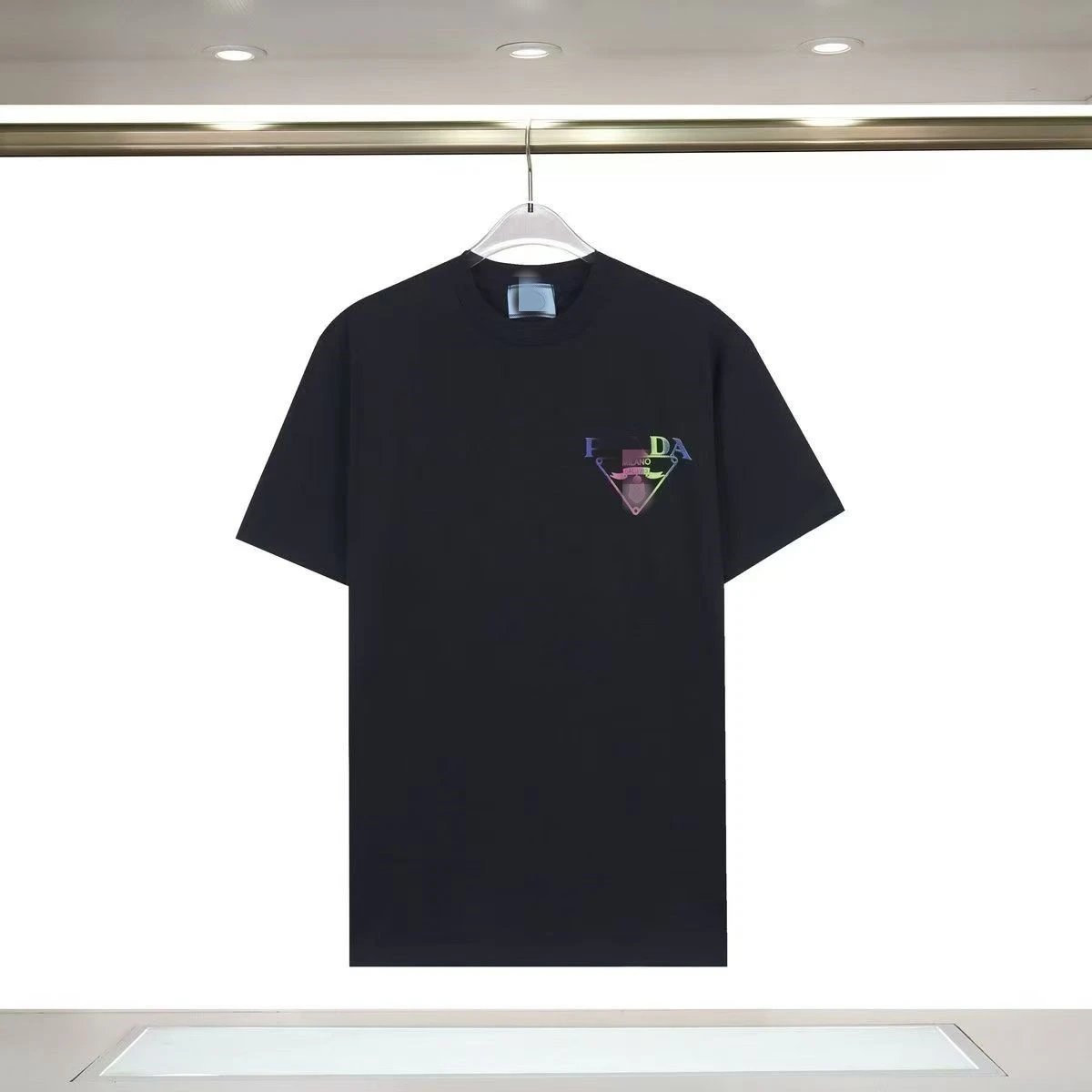 Prada T-Shirts Short-Sleeve Logo Graphic — 11