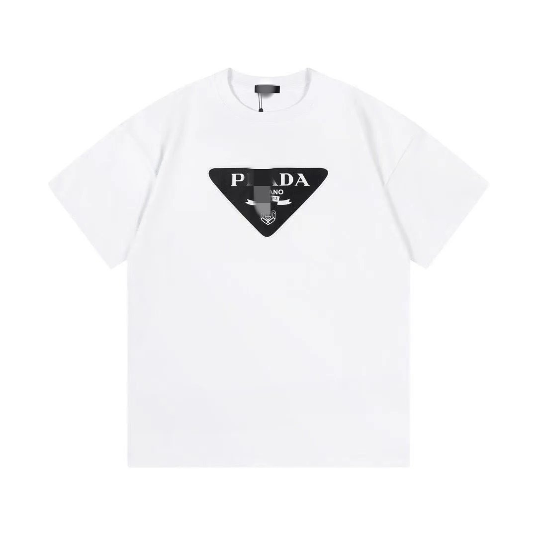 Prada T-Shirts Short-Sleeve Logo Graphic — 17