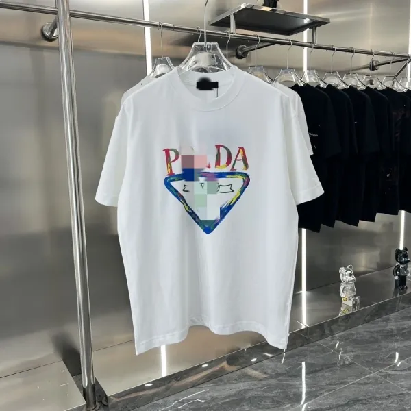Prada Logo Graphic Print White T-Shirt - 1