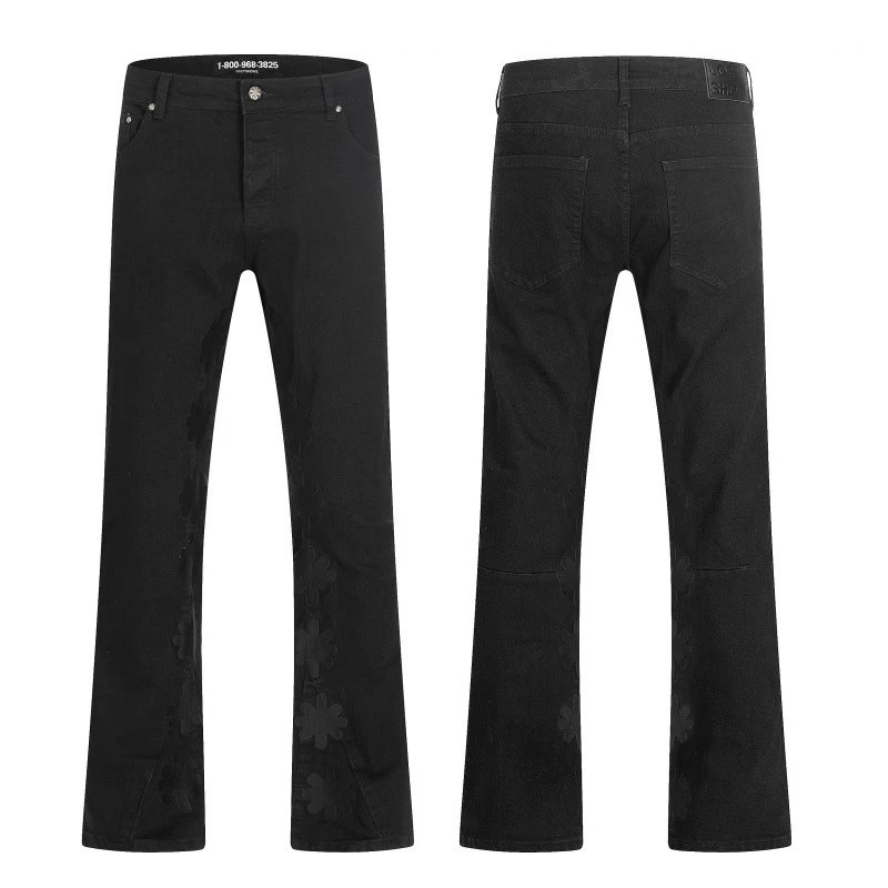 Unbranded Jeans Flared with floral side embroidery — 11