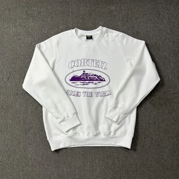 Corteiz Rules The World Purple Graphic Hoodie - 1