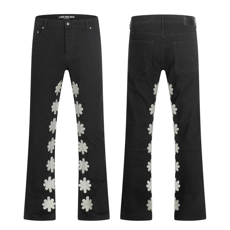 Unbranded Jeans Flared with floral side embroidery — 13