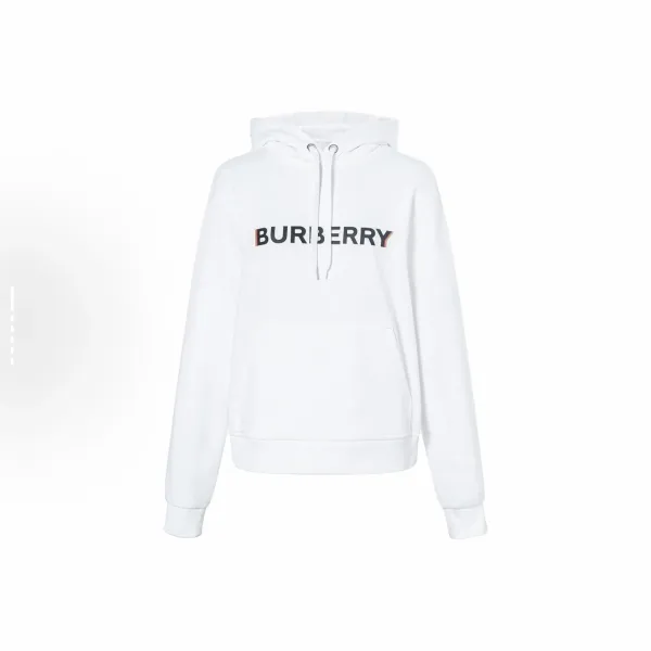 Burberry Logo Hoodie White - 1
