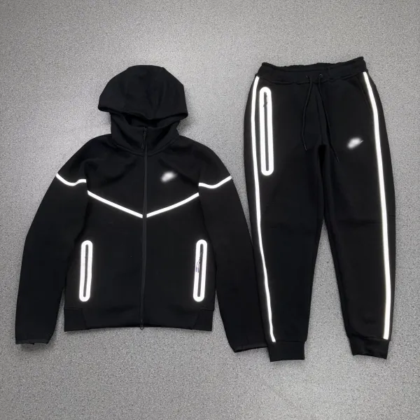 Nike Tech Fleece Reflective Black Tracksuit - 1
