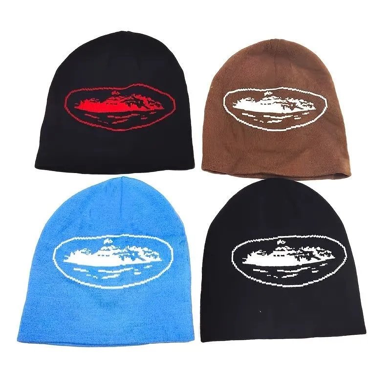 Four-Color Knit Beanie Hats