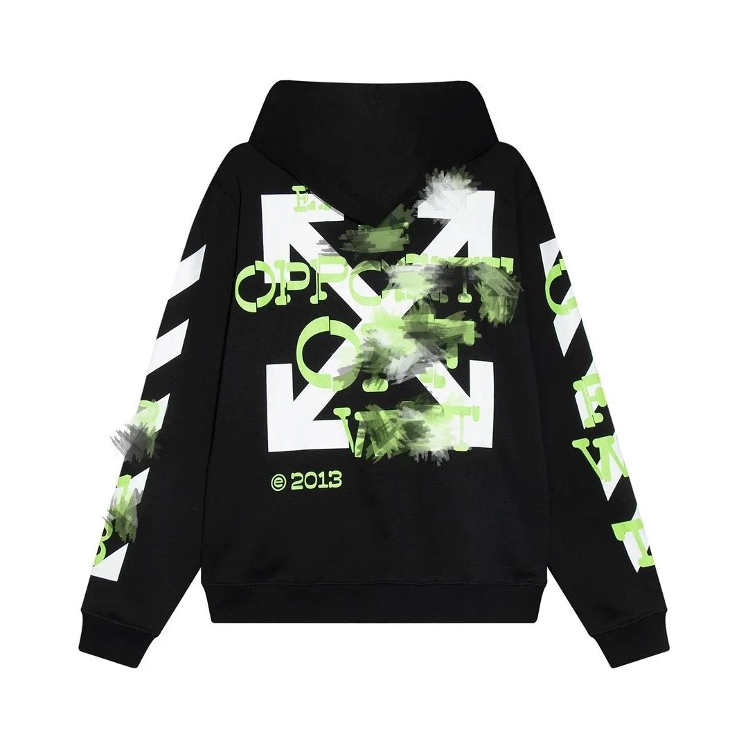 Off-White™ Off-White™ Black & Green Arrow Print Hoodie Black