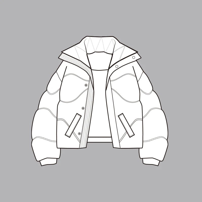 Color blocked down jacket - back 528064