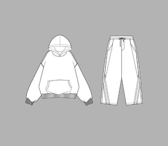 Two color hooded sports suit - Nai 528942