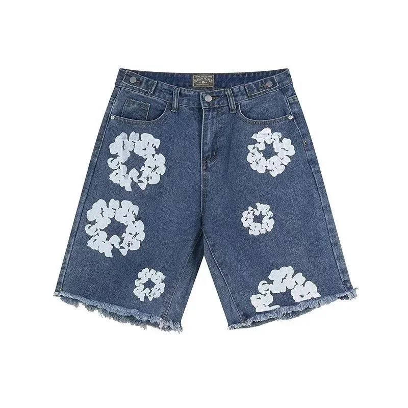Blue denim shorts