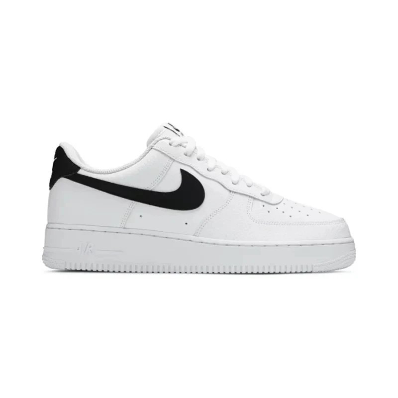 White Black Pebbled Leather