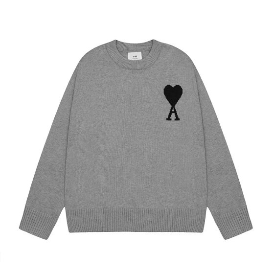 A Love Heart 2024 SS Classic Jacquard Large Heart Print Crewneck Sweater - 15 Colors