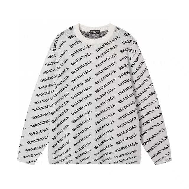 Balenciaga Knitwear All-over logo crewneck knit sweater product detail image 14