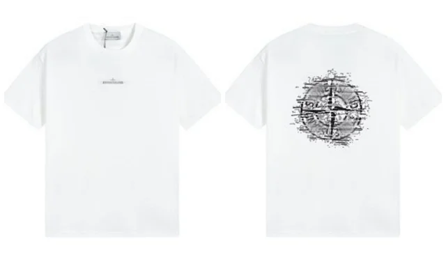 Stone Island T-Shirts Short-sleeve graphic T-shirt with compass emblem prints product detail image 13