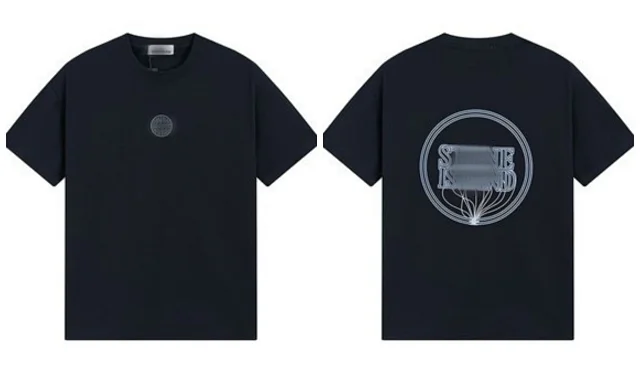 Stone Island T-Shirts Short-sleeve graphic T-shirt with compass emblem prints product detail image 12