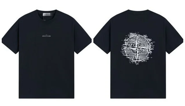 Stone Island T-Shirts Short-sleeve graphic T-shirt with compass emblem prints product detail image 14