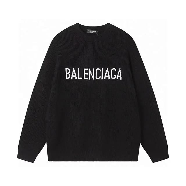 Balenciaga Knitwear All-over logo crewneck knit sweater product detail image 15
