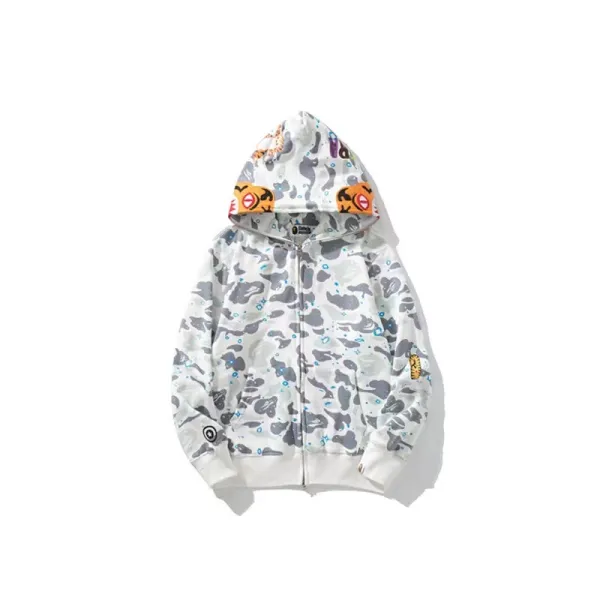 A Bathing Ape Shark Hoodie Black Camo - 14