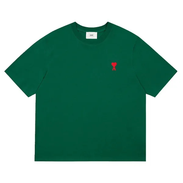 Ami Paris Heart Logo T-Shirt Brown - 15