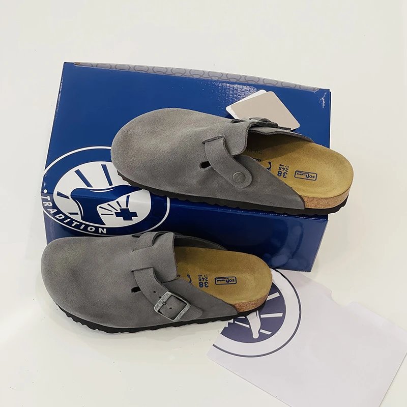 Birkenstock Sandals Arizona EVA Two-Strap — Dark Gray-Women’s Half Slippers