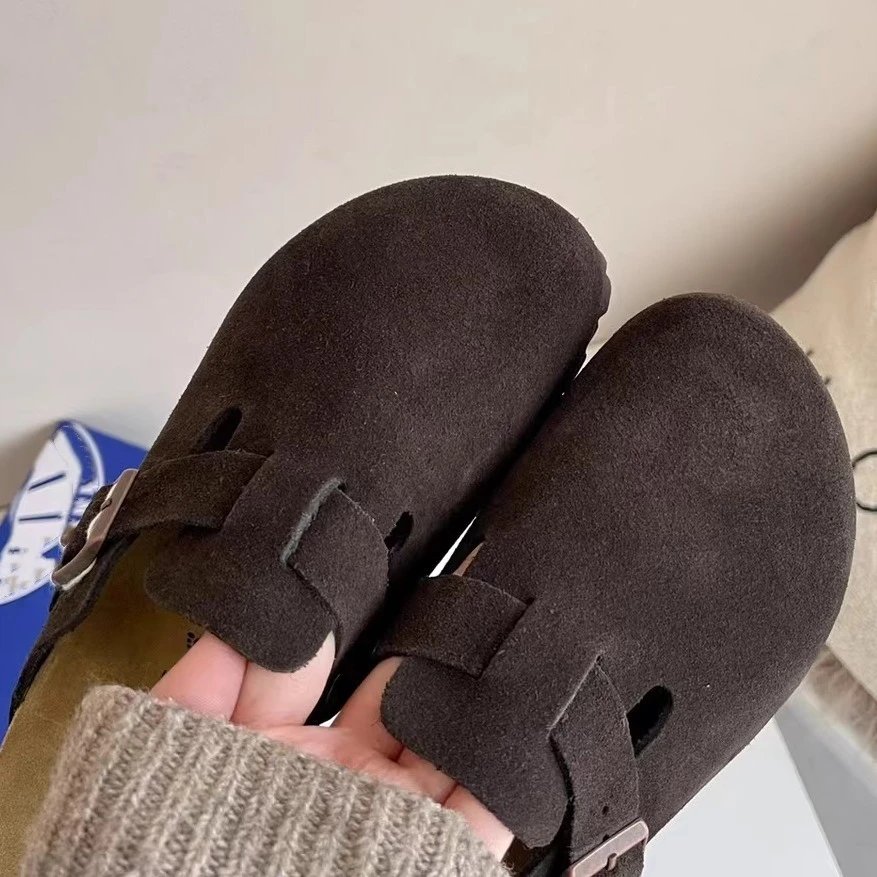 Birkenstock Sandals Arizona EVA Two-Strap — Dark Coffee Color-Women’s Half Slippers