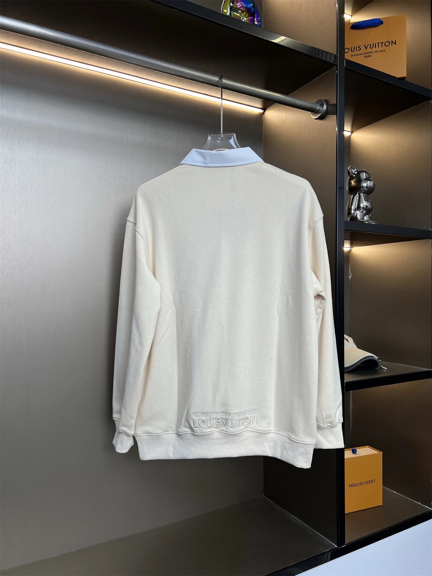 Louis Vuitton Half-Zip Collared Sweatshirt Beige - 6