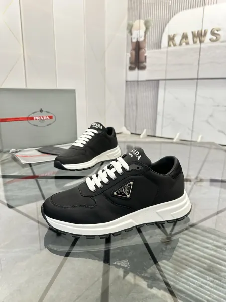 Prada Re-Nylon Runner Black and White Sneakers - 1