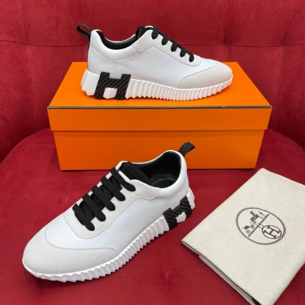 Hermès Oran Sneakers Black and White Suede Sneakers - 3