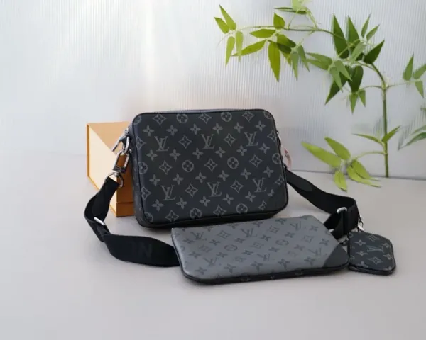 Louis Vuitton Monogram Eclipse Camera Bag Black Crossbody Bag - 1