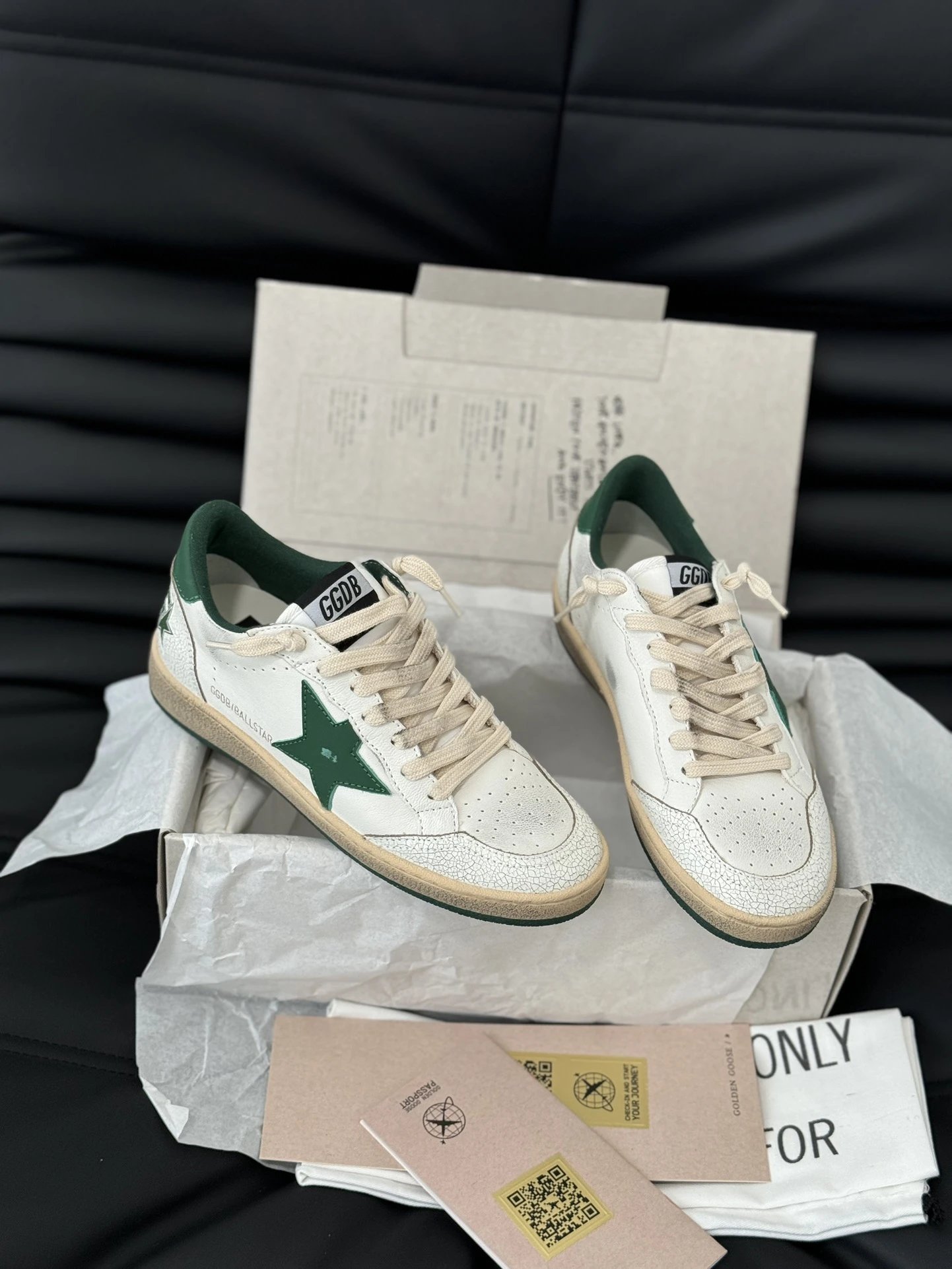 Golden Goose Ball Star Low White Green