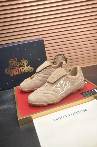 Louis Vuitton LV Trainer Beige Suede Sneakers - 1