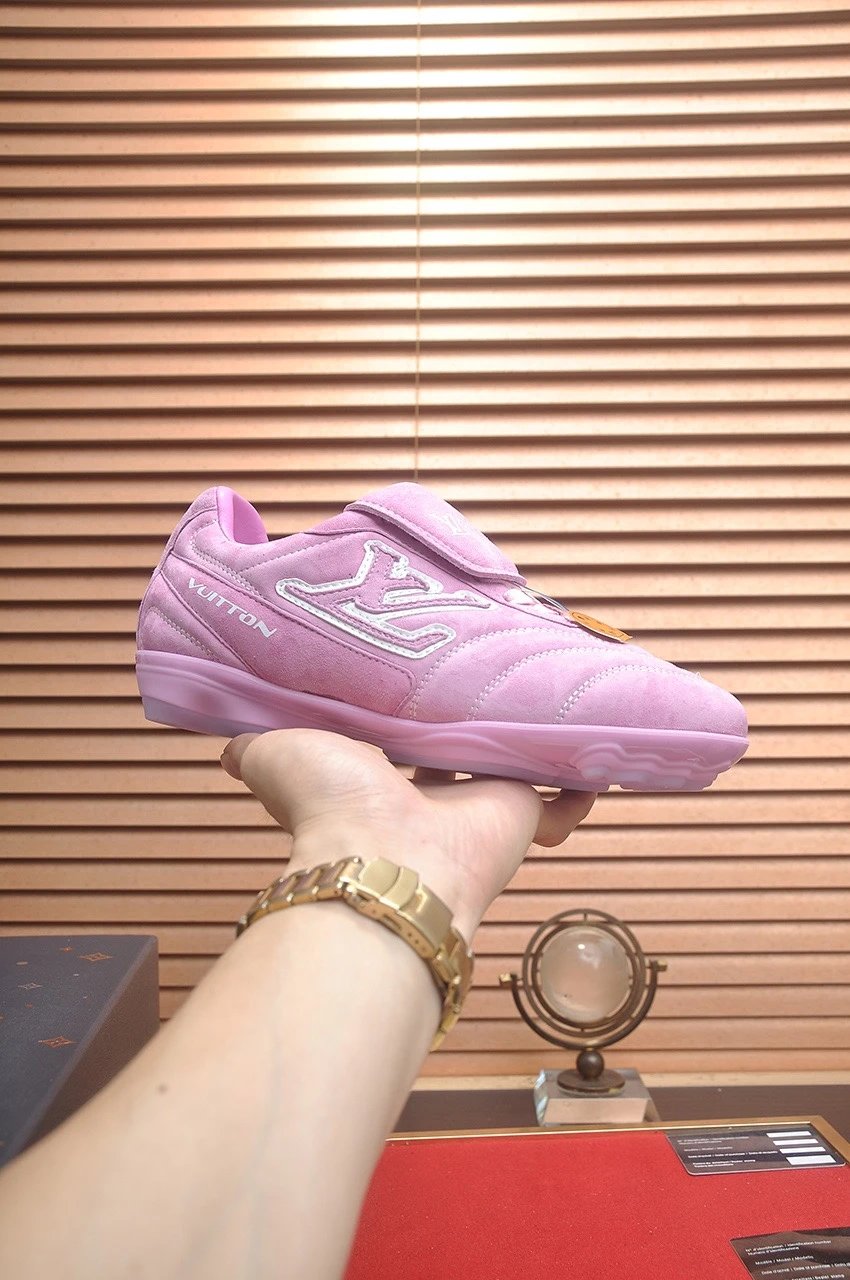 Louis Vuitton Trainer Pink Suede Sneakers