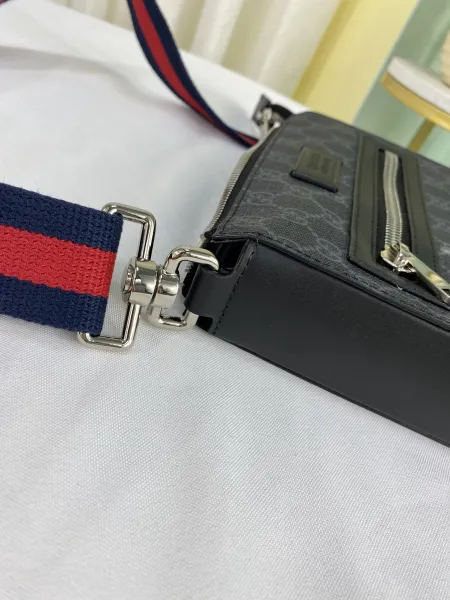 Gucci GG Marmont Mini Camera Bag Black Monogram Crossbody Bag - 19
