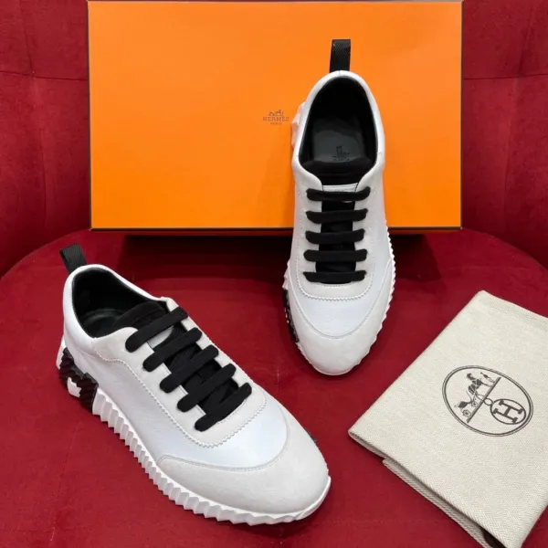 Hermès Oran Sneakers Black and White Suede Sneakers - 11