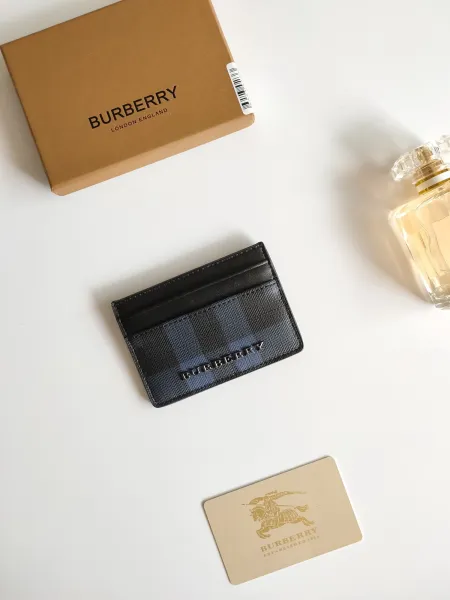 Burberry Haymarket Check Card Holder Black - 1