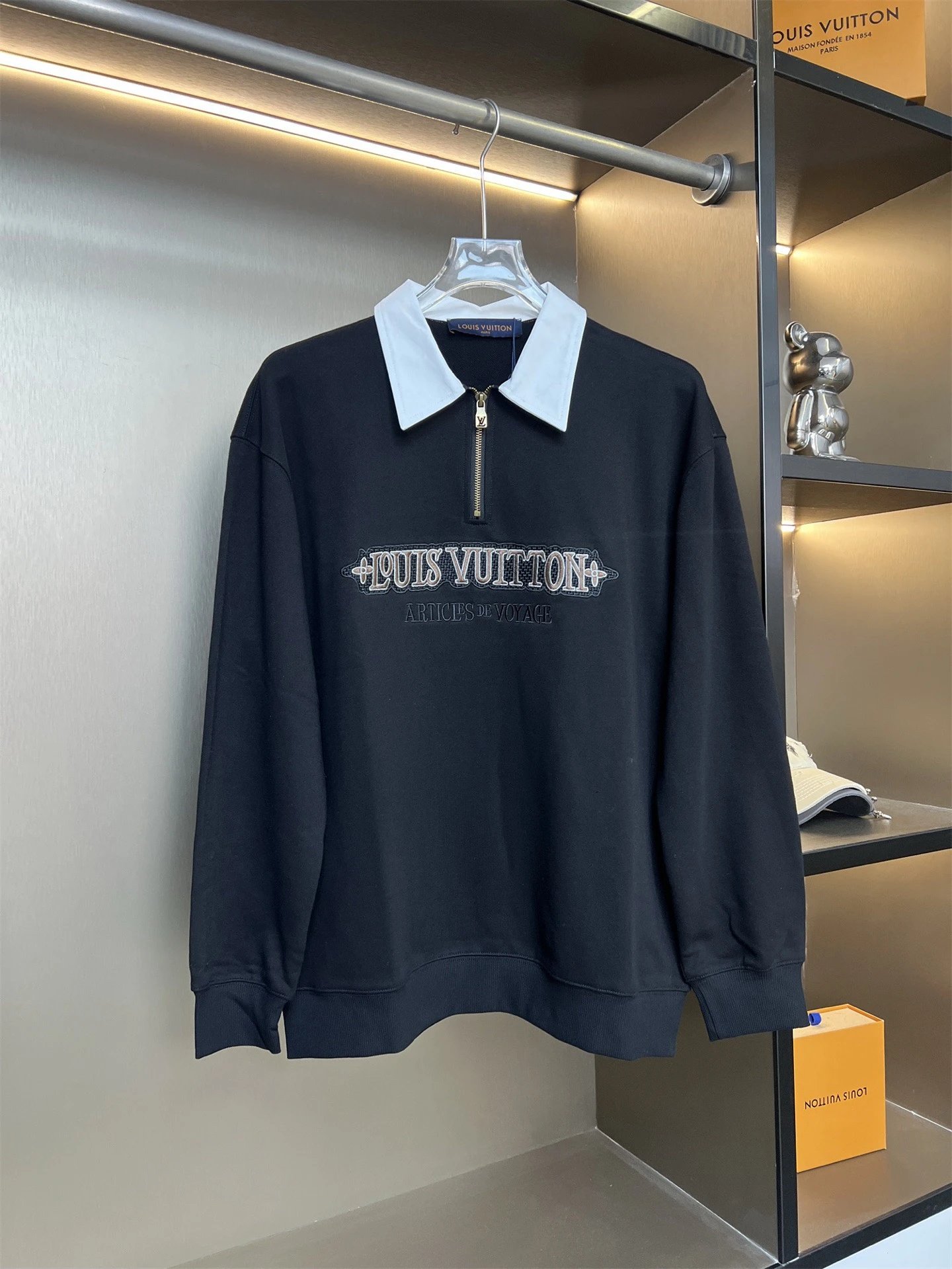 Louis Vuitton Half-Zip Collared Sweatshirt Beige - 4