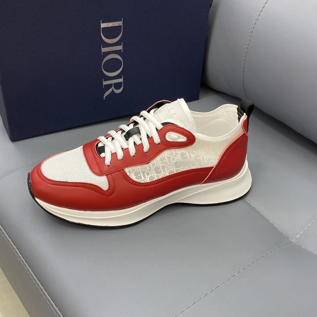 Dior B25 Runner Sneaker Red White Oblique