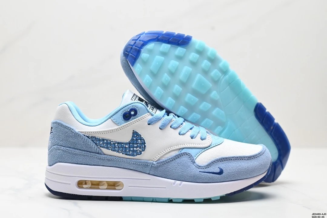 Nike Air Max 1 White Light Blue Mosaic