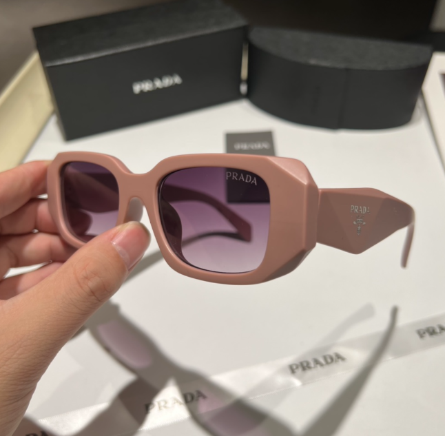 Prada Triangle Logo White Cat-Eye Sunglasses - 6