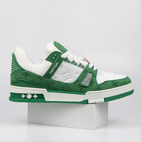 Louis Vuitton LV Trainer Low Green White Monogram