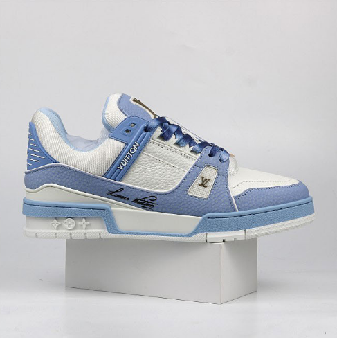 Louis Vuitton LV Trainer Low Blue White Denim