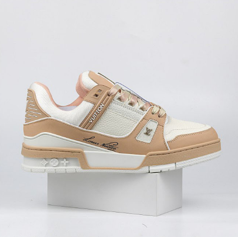 Louis Vuitton LV Trainer Beige Cream Pink