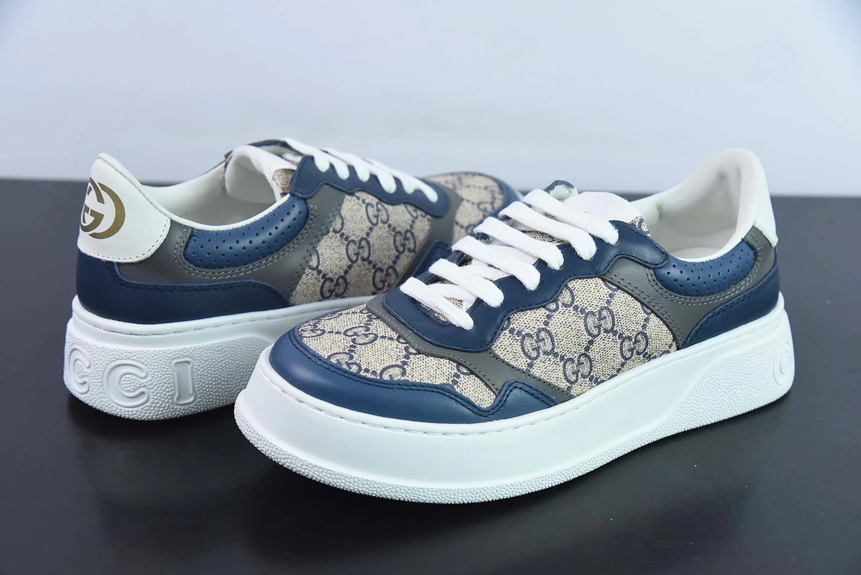 Gucci GG Marmont Sneakers Navy and Gray Chunky Sneakers - 9