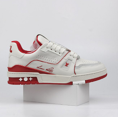 Louis Vuitton LV Trainer Low White Red